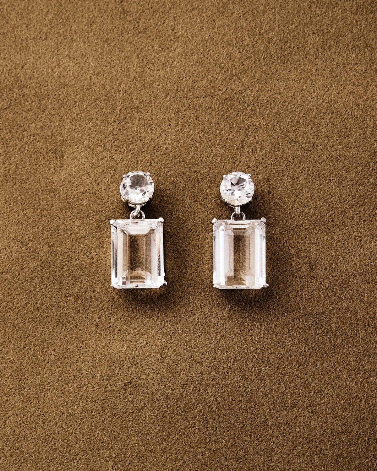 Emerald Drop Earrings — Mountain Crystal