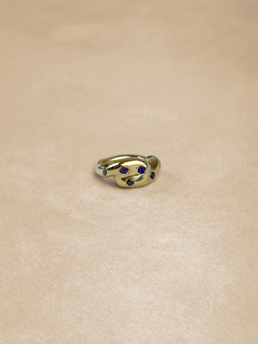 Jellybean – Amethyst & Onyx – 18K Gold Plated