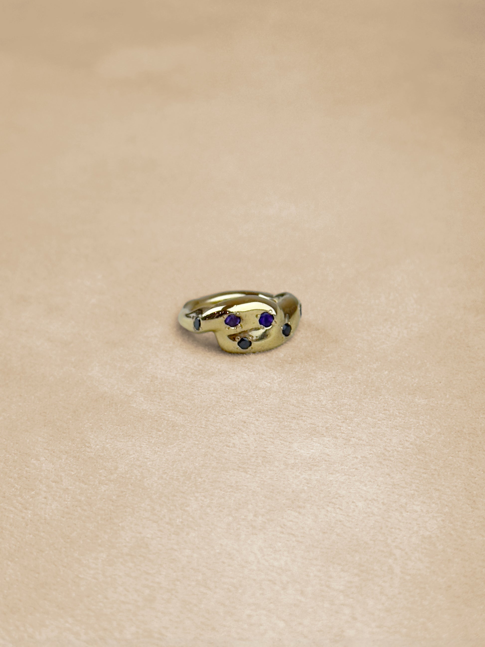 Jellybean – Amethyst & Onyx – 18K Gold Plated