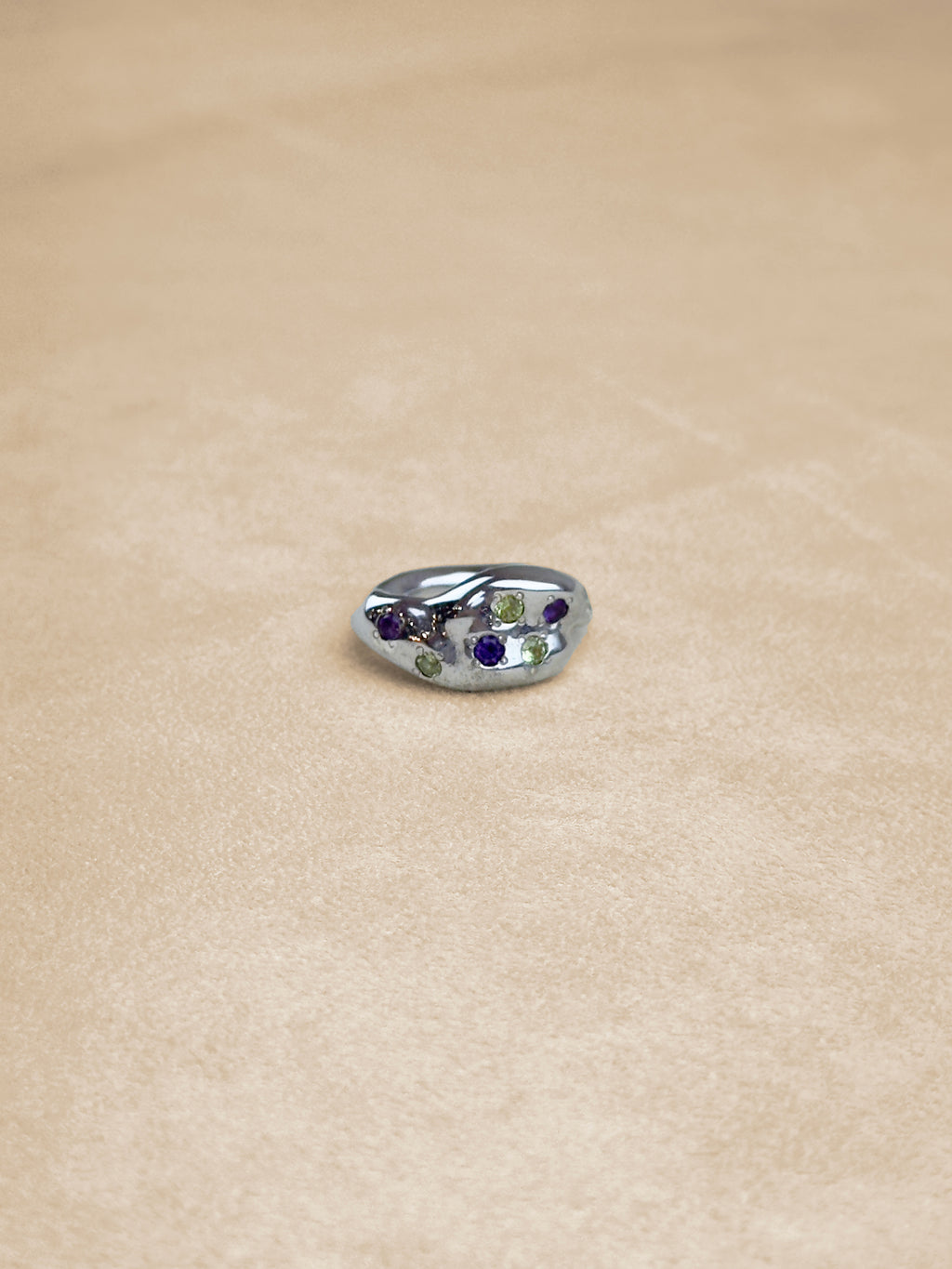 Jellybean – Amethyst & Peridot – Rhodium Plated