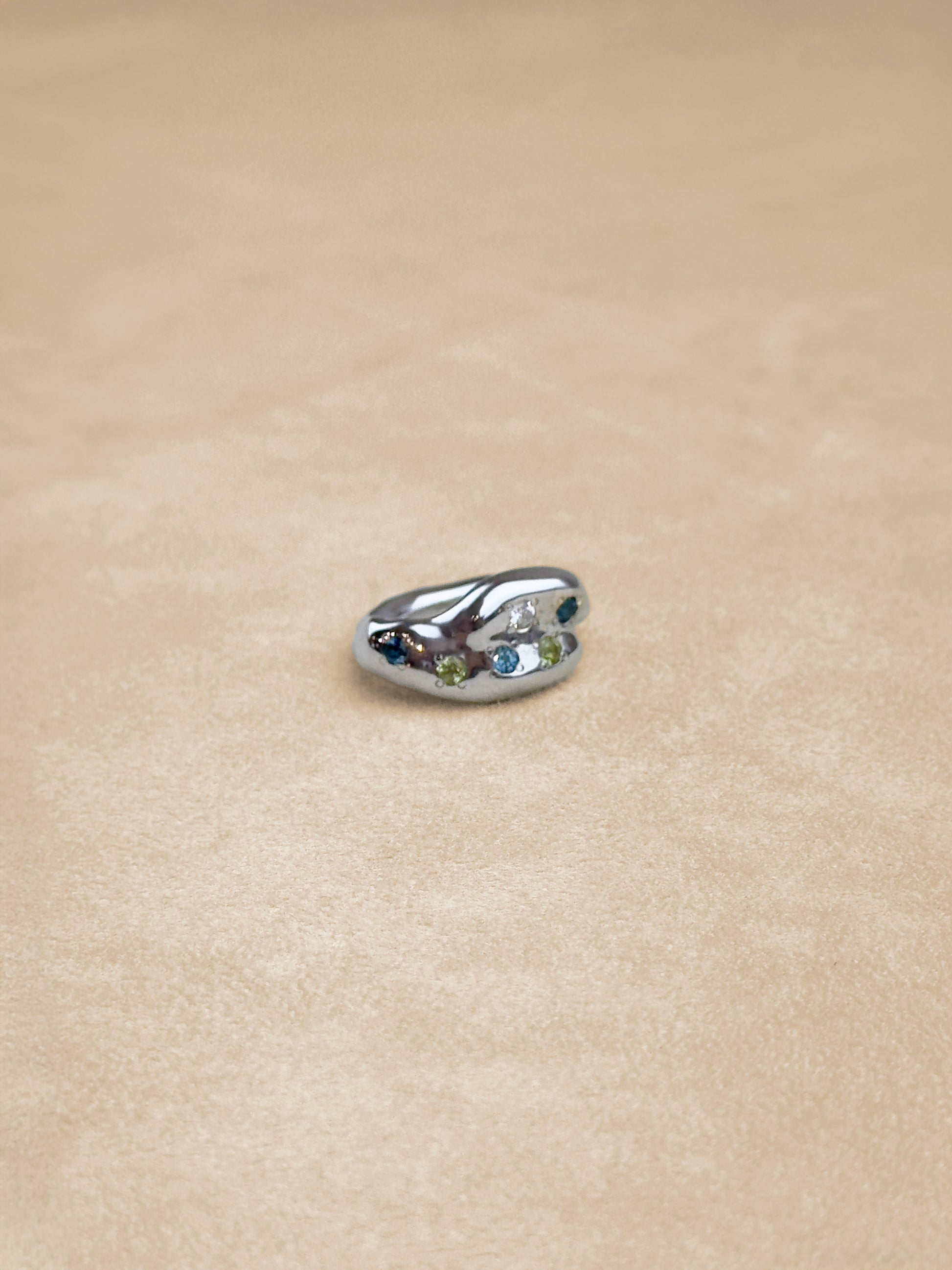 Jellybean – London Topaz & Peridot – Rhodium Plated
