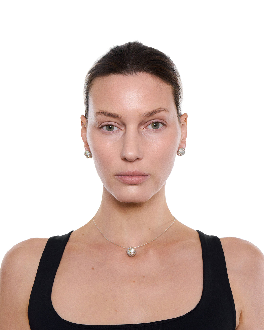 Milgrain Pavé Earrings — Champagne