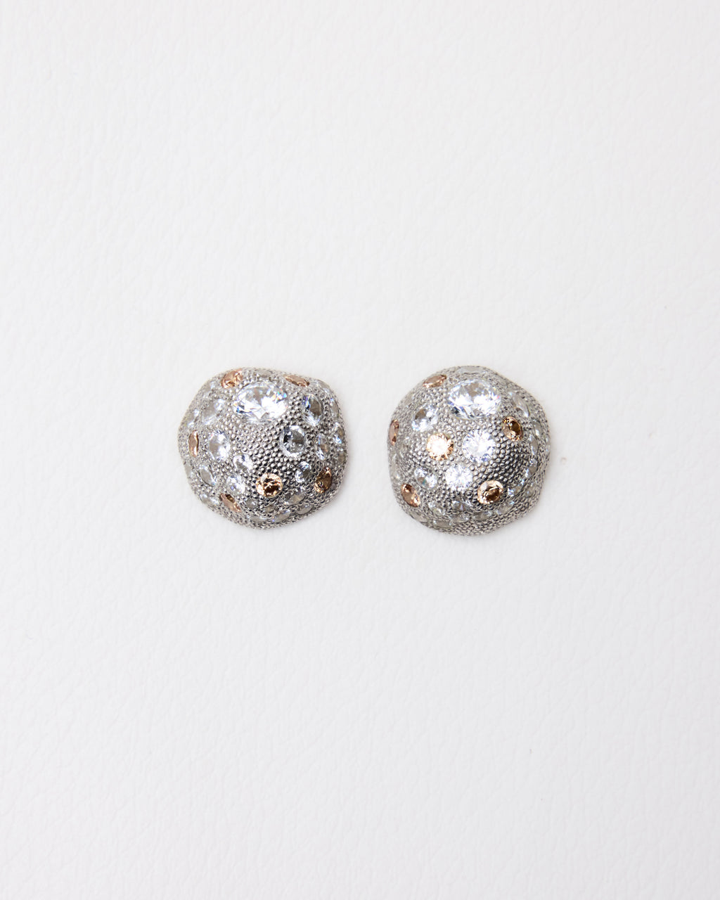 Milgrain Pavé Earrings — Champagne