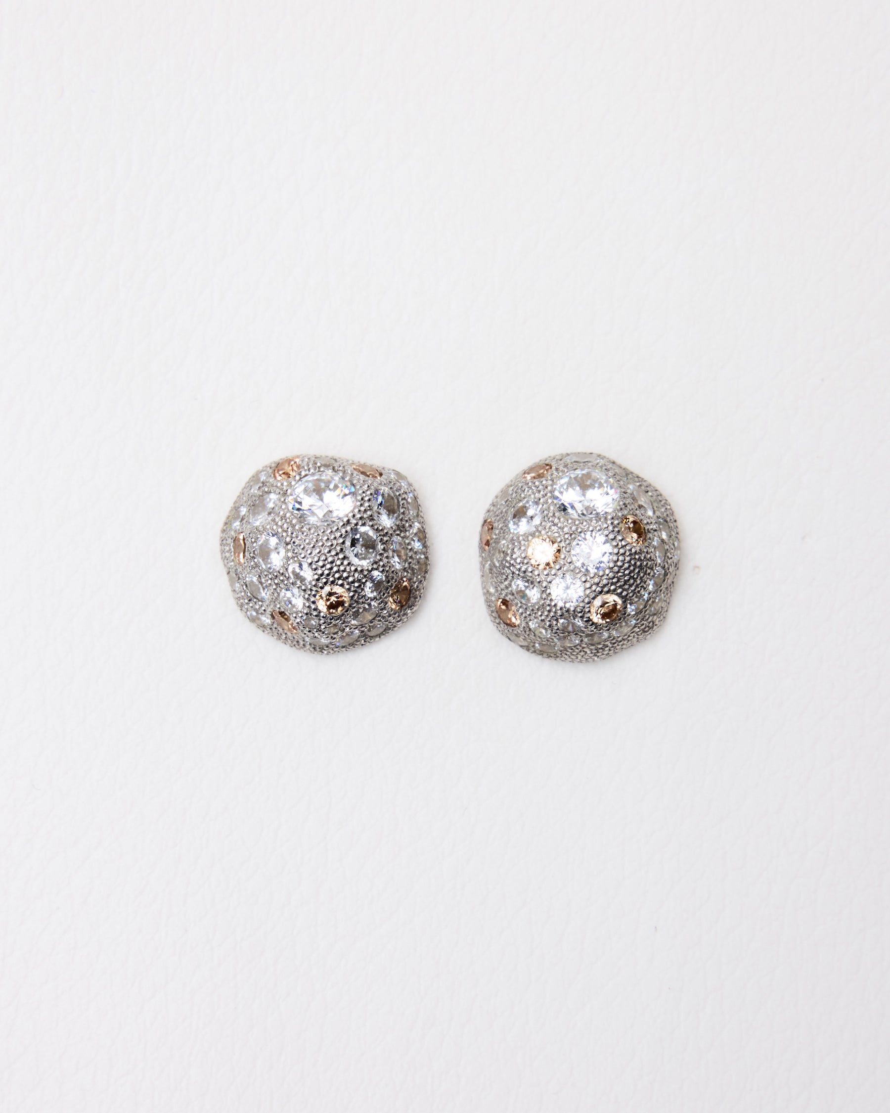 Milgrain Pavé Earrings — Champagne