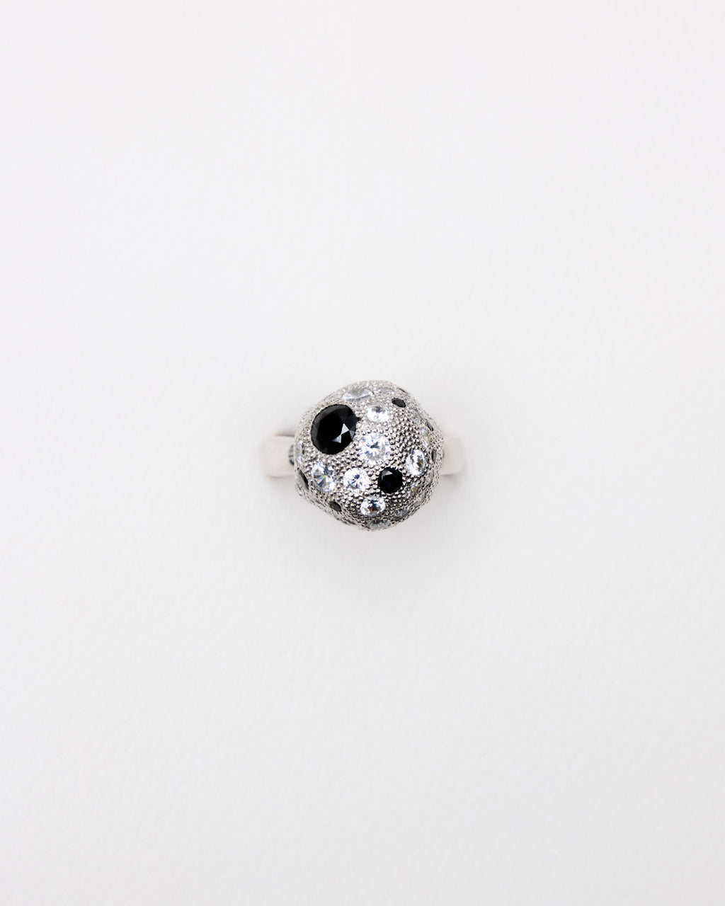 Milgrain Pavé Sphere Ring — Caviar