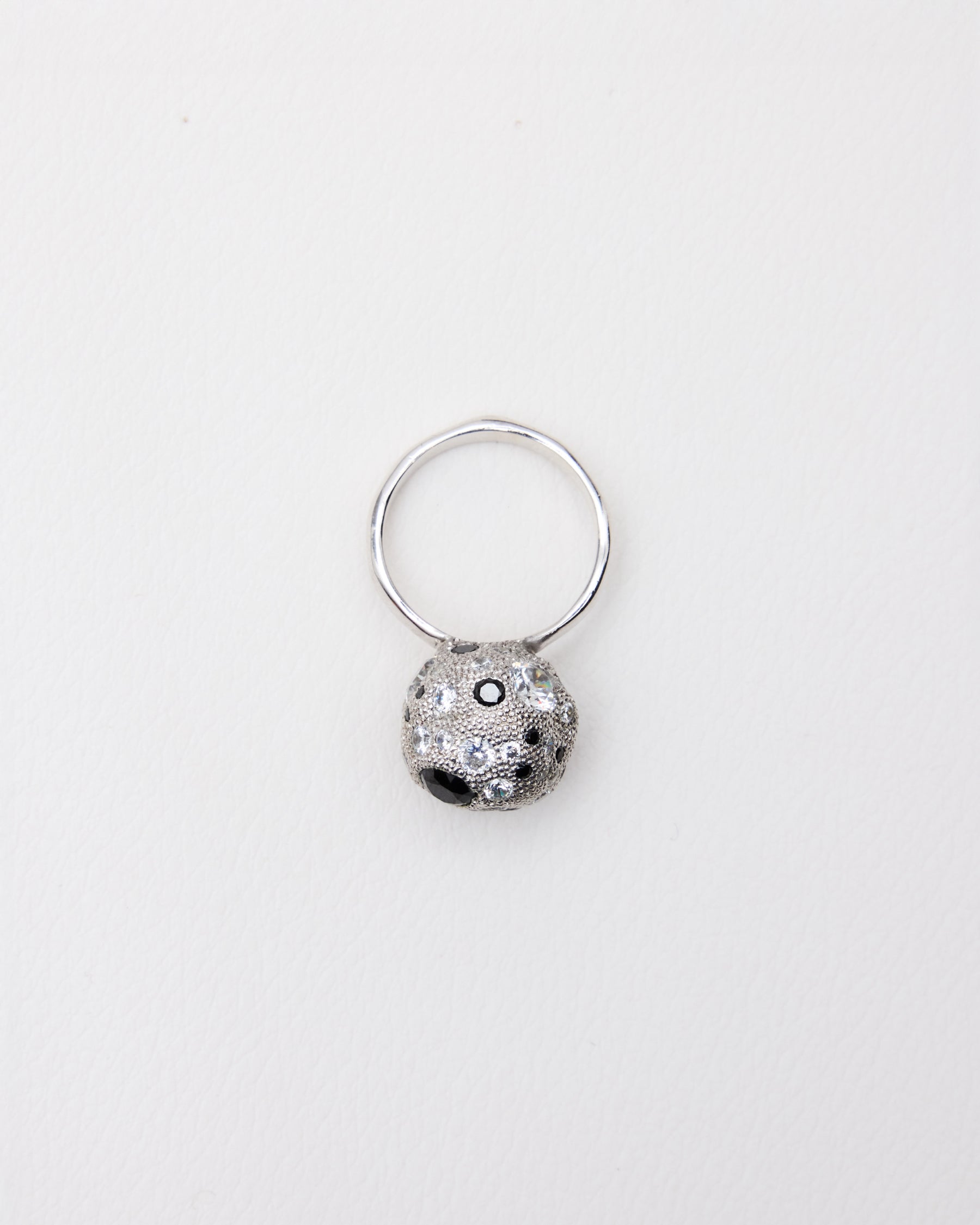 Milgrain Pavé Sphere Ring — Caviar