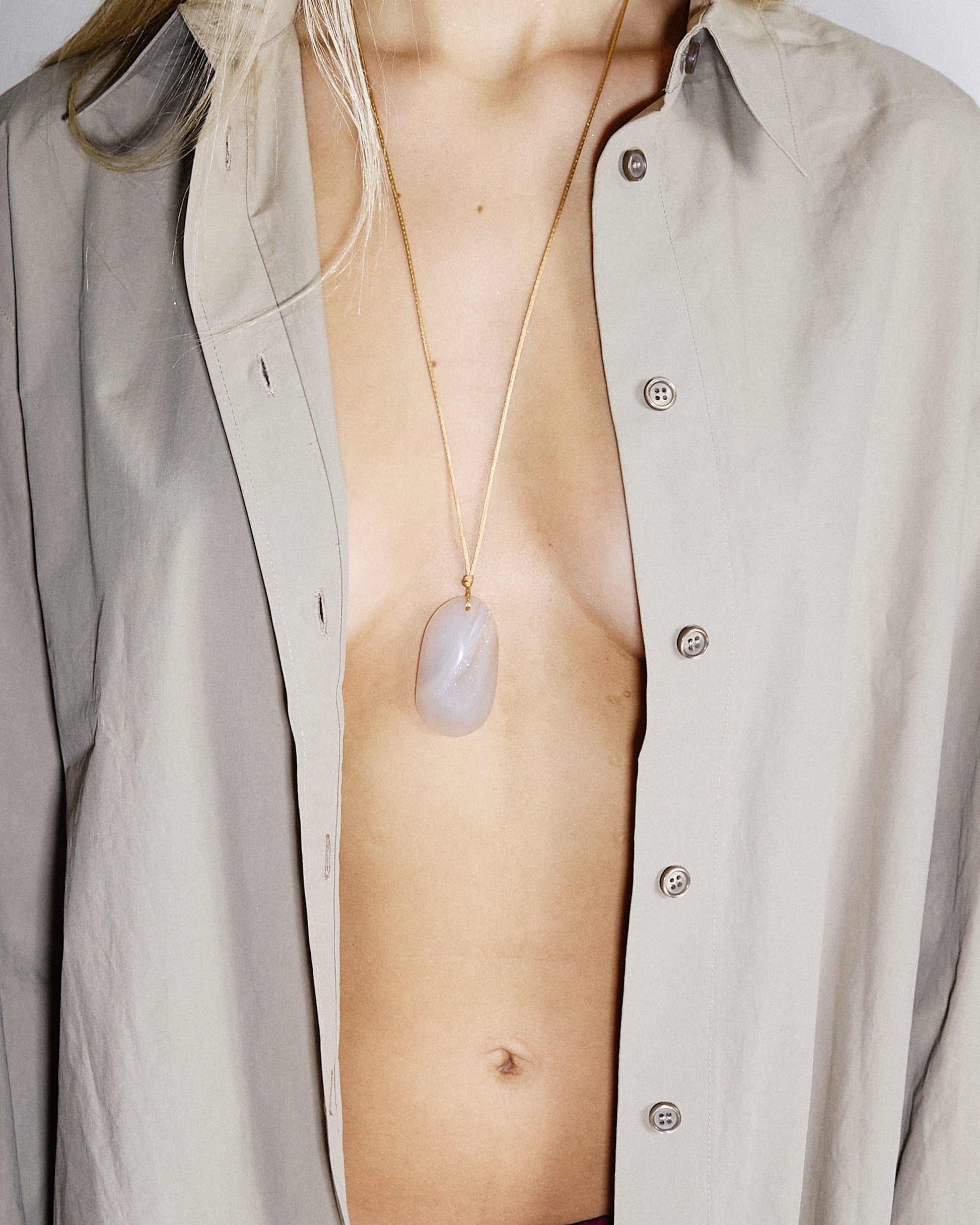 RELIC NO. 2 — BOTSWANA AGATE & GOLD RUTILATED QUARTZ