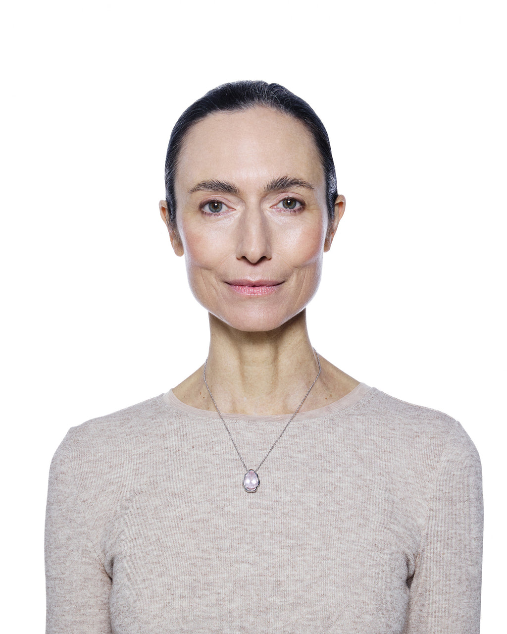 Teardrop Necklace — Rose Quartz