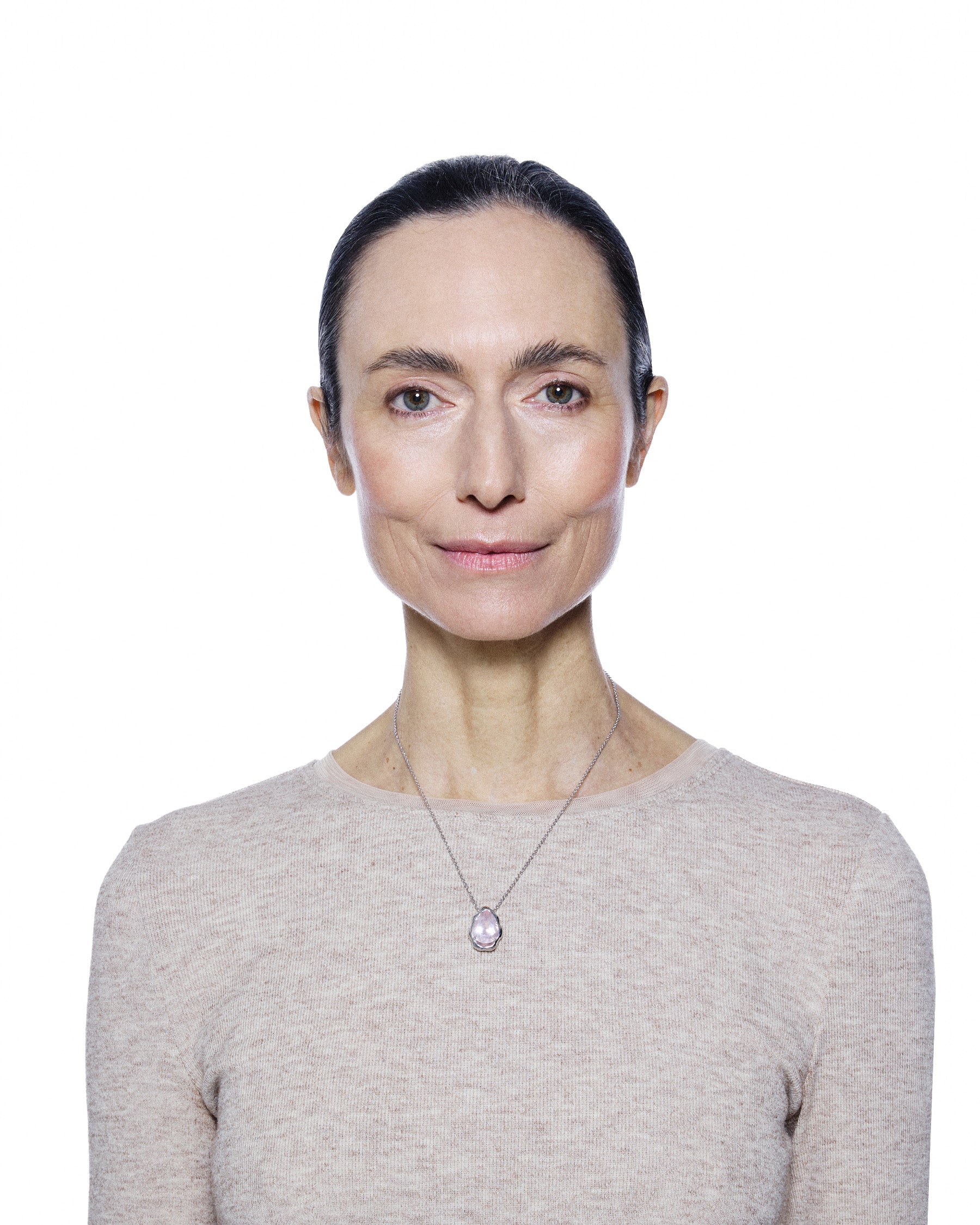 Teardrop Necklace — Rose Quartz