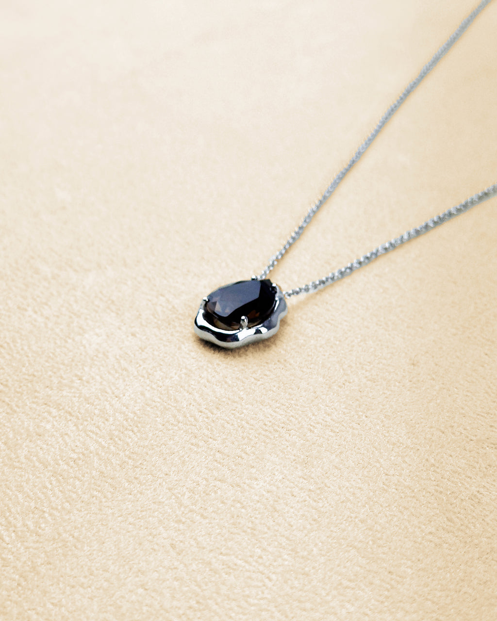 Teardrop Necklace — Smokey Quartz