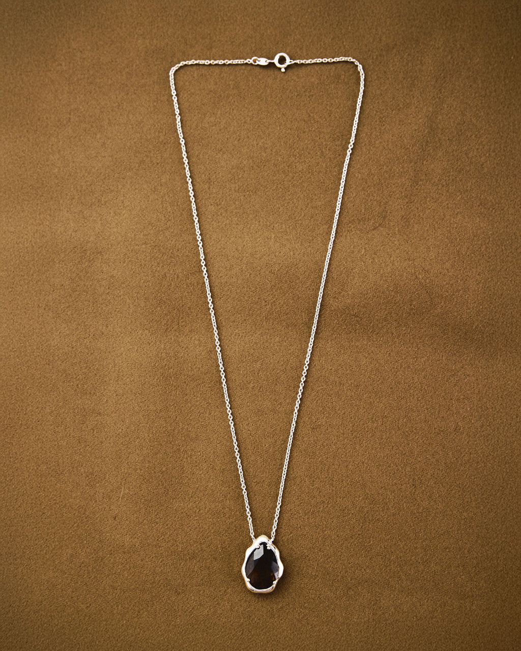 Teardrop Necklace — Smokey Quartz