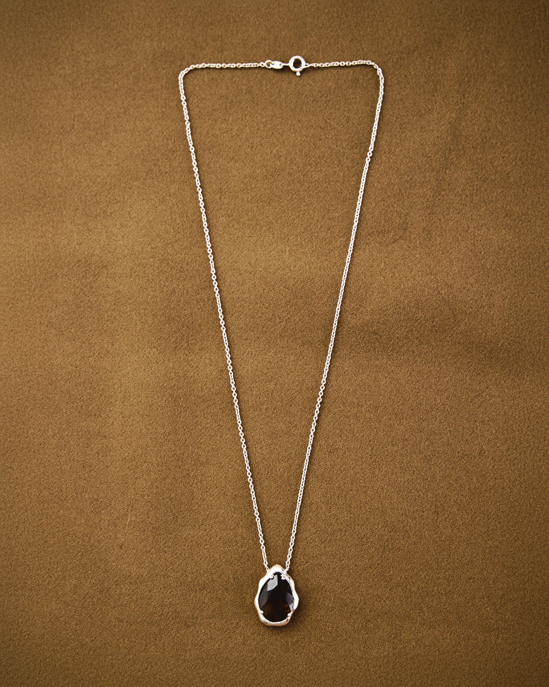 Teardrop Necklace — Smokey Quartz