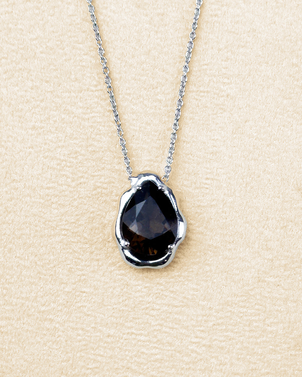 Teardrop Necklace — Smokey Quartz