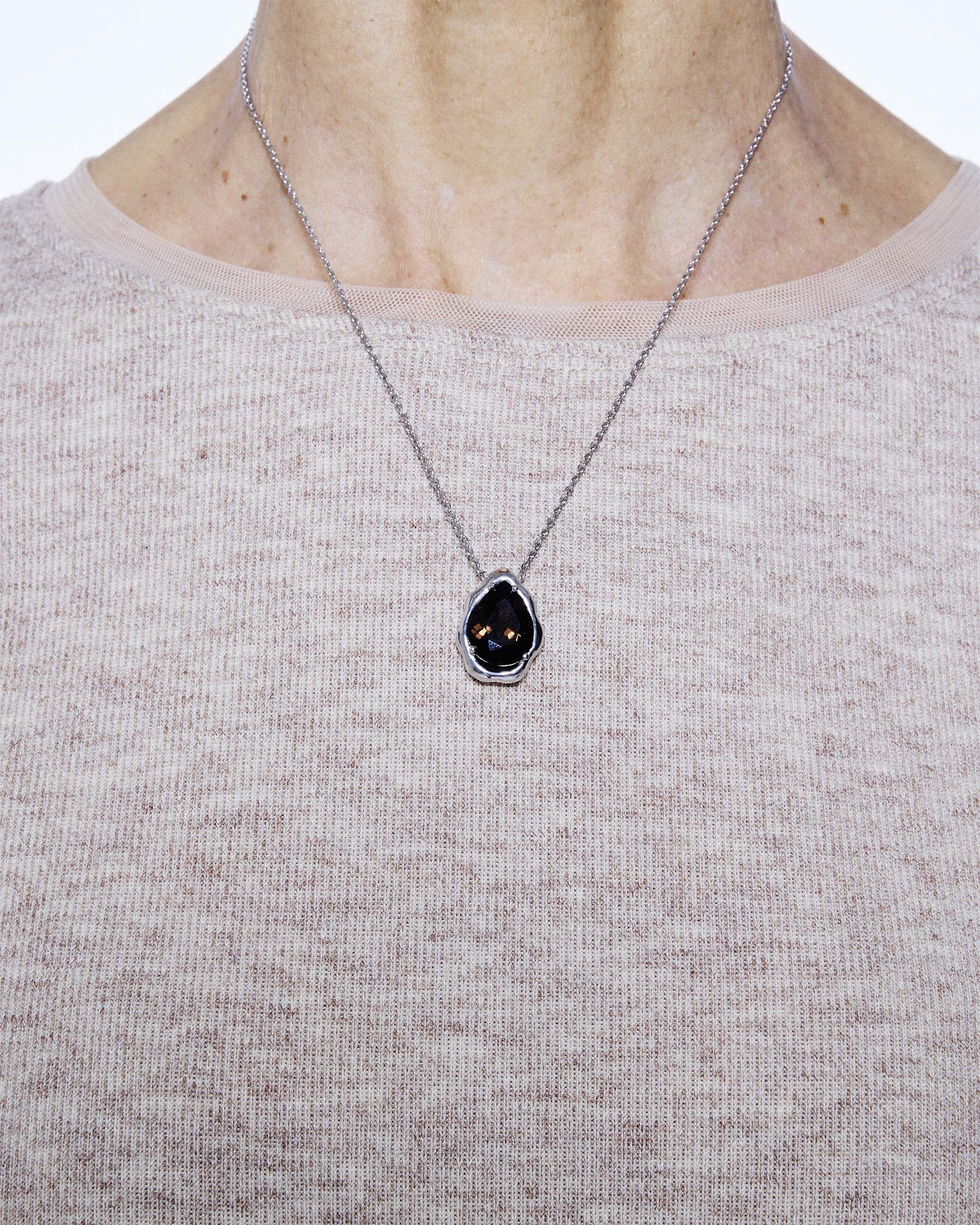 Teardrop Necklace — Smokey Quartz