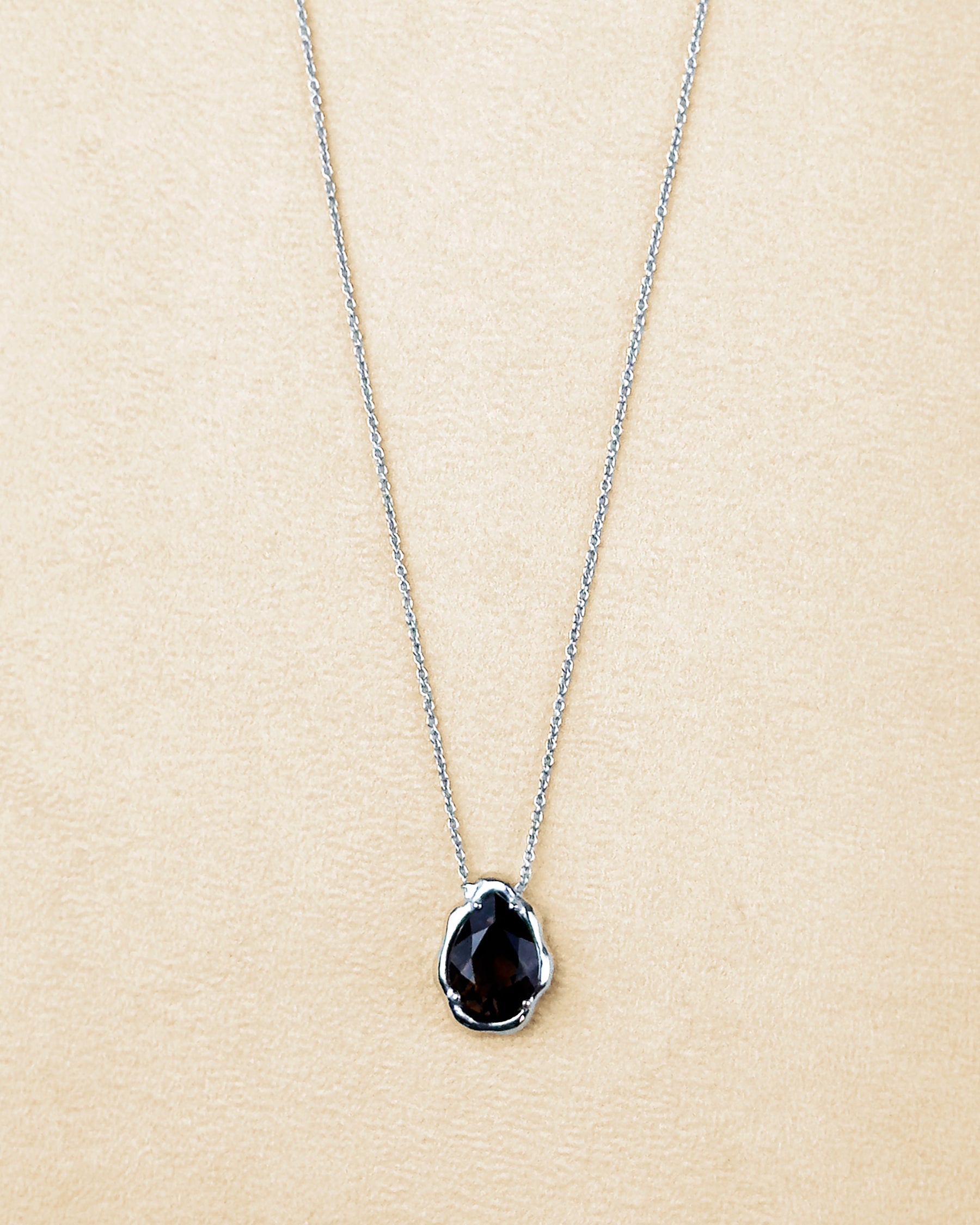 Teardrop Necklace — Smokey Quartz