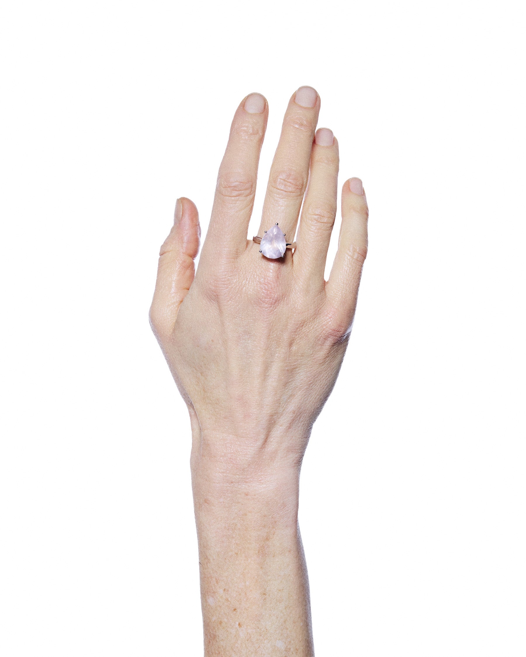 Teardrop Ring — Rose Quartz
