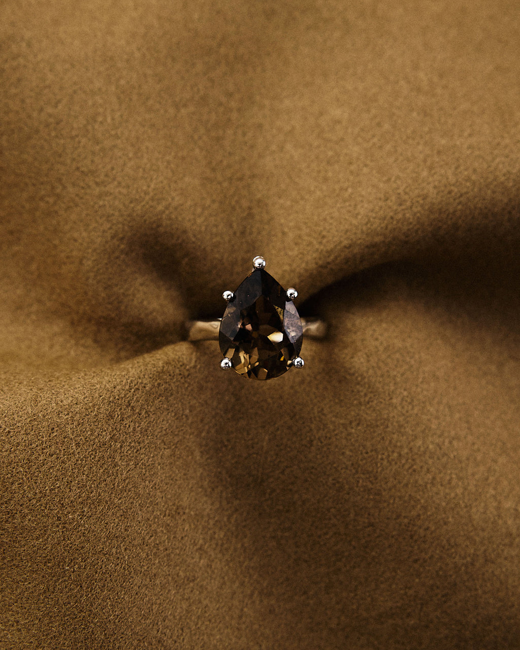 Teardrop Ring — Smokey Quartz