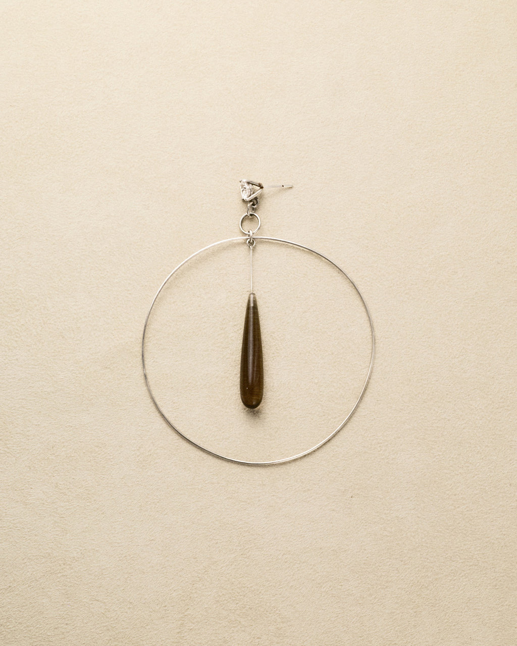 Hoop Earring — Smoked Quartz