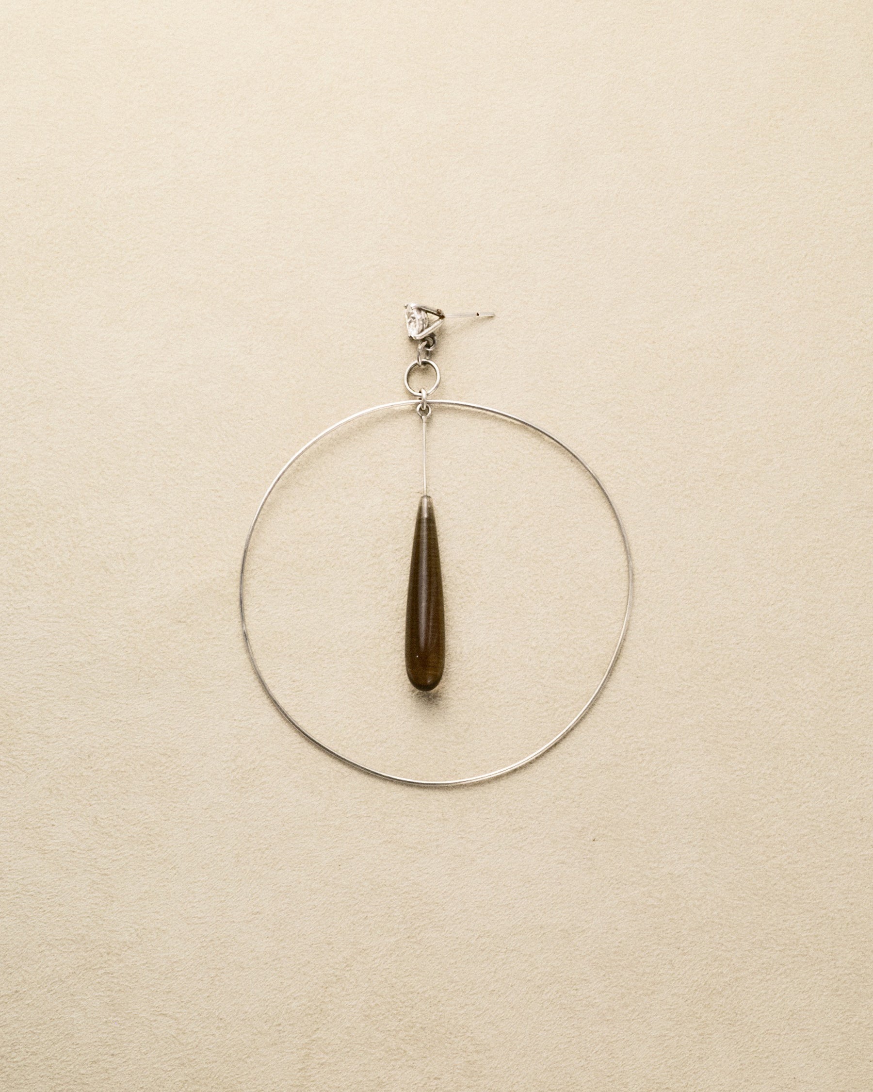 Hoop Earring — Smoked Quartz