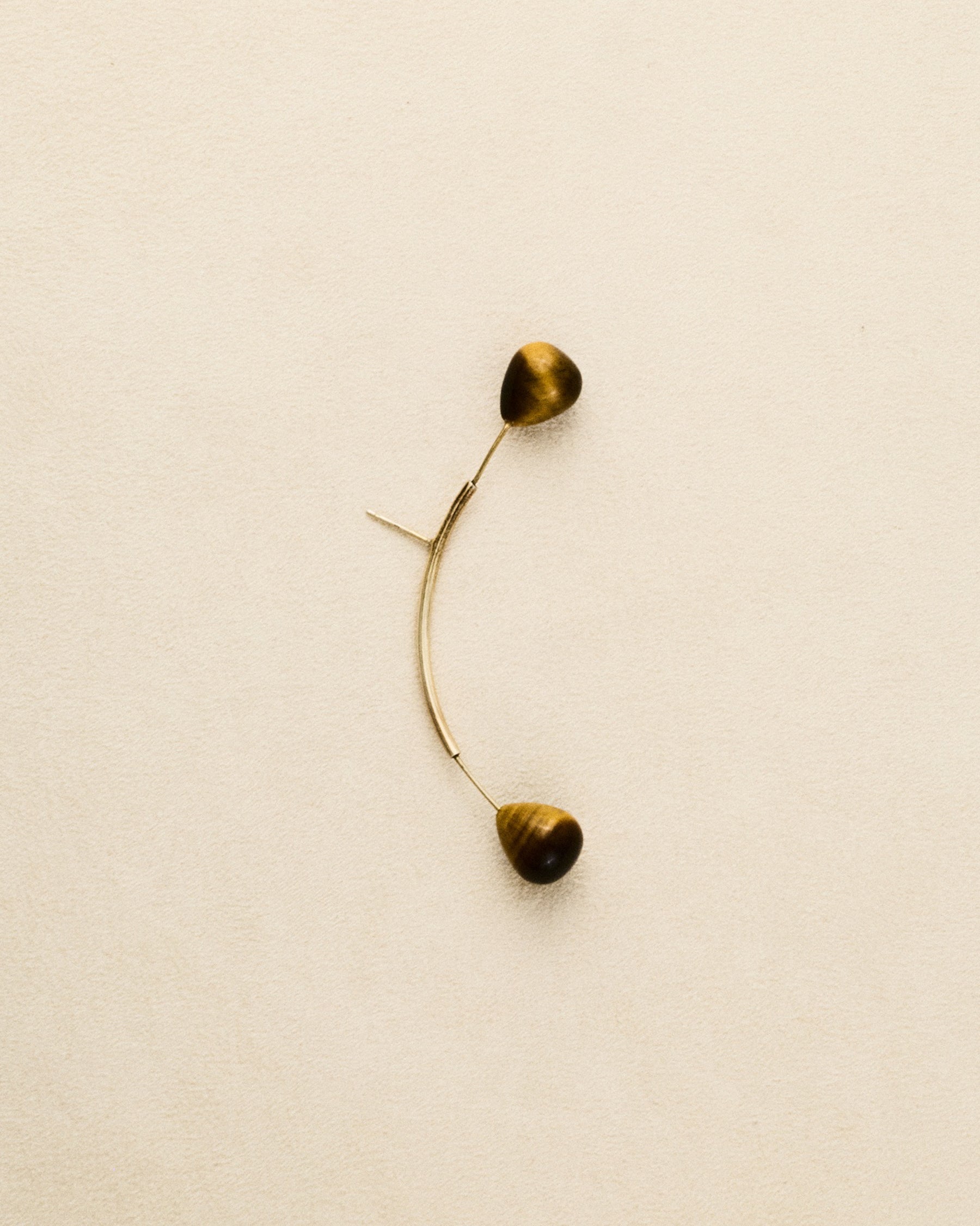 Antenna Earring — Tiger Eye