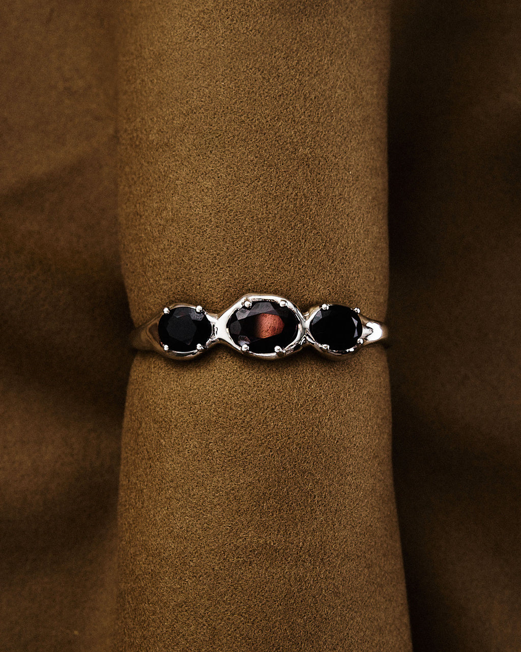 Triple Bangle — Garnet