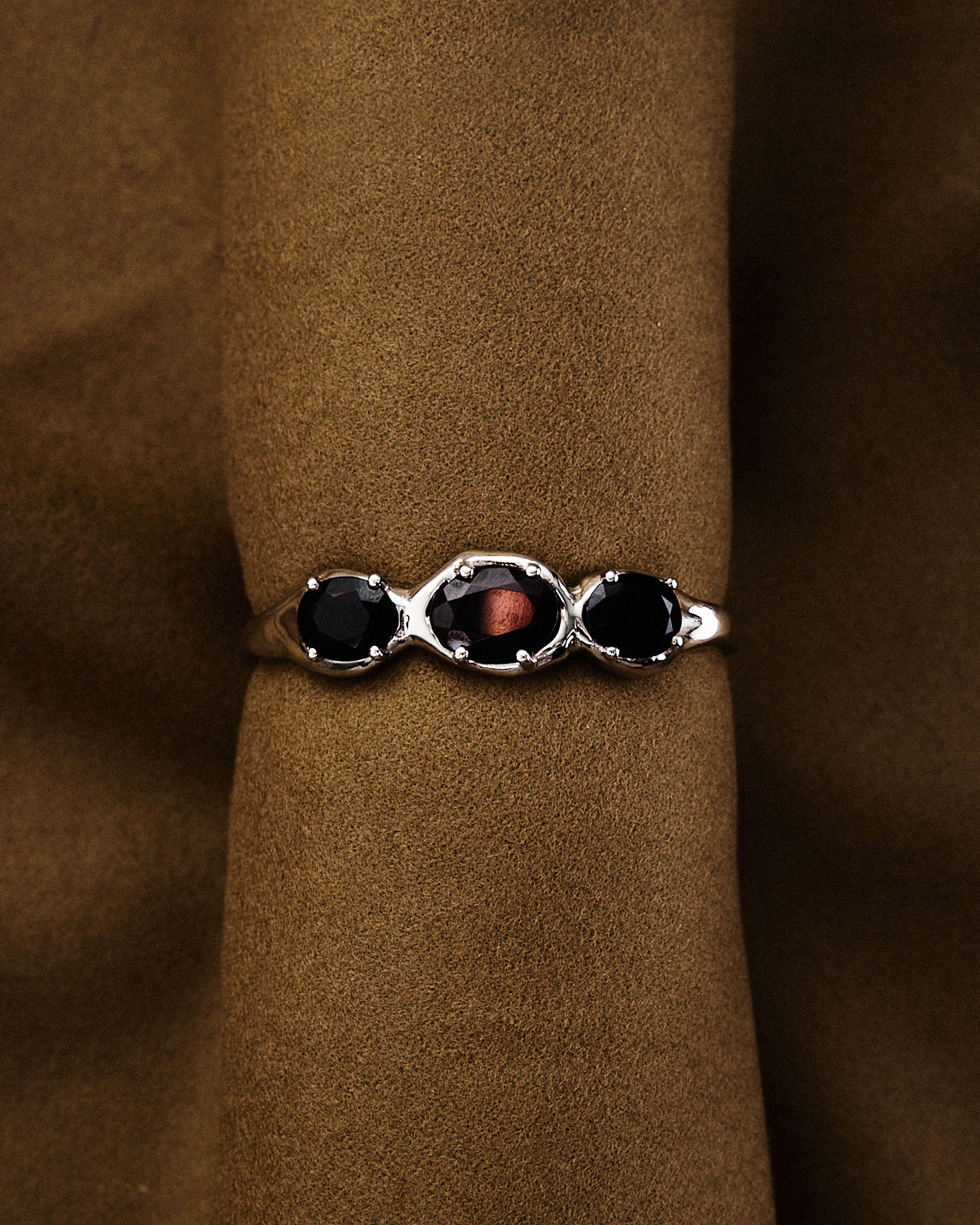 Triple Bangle — Garnet