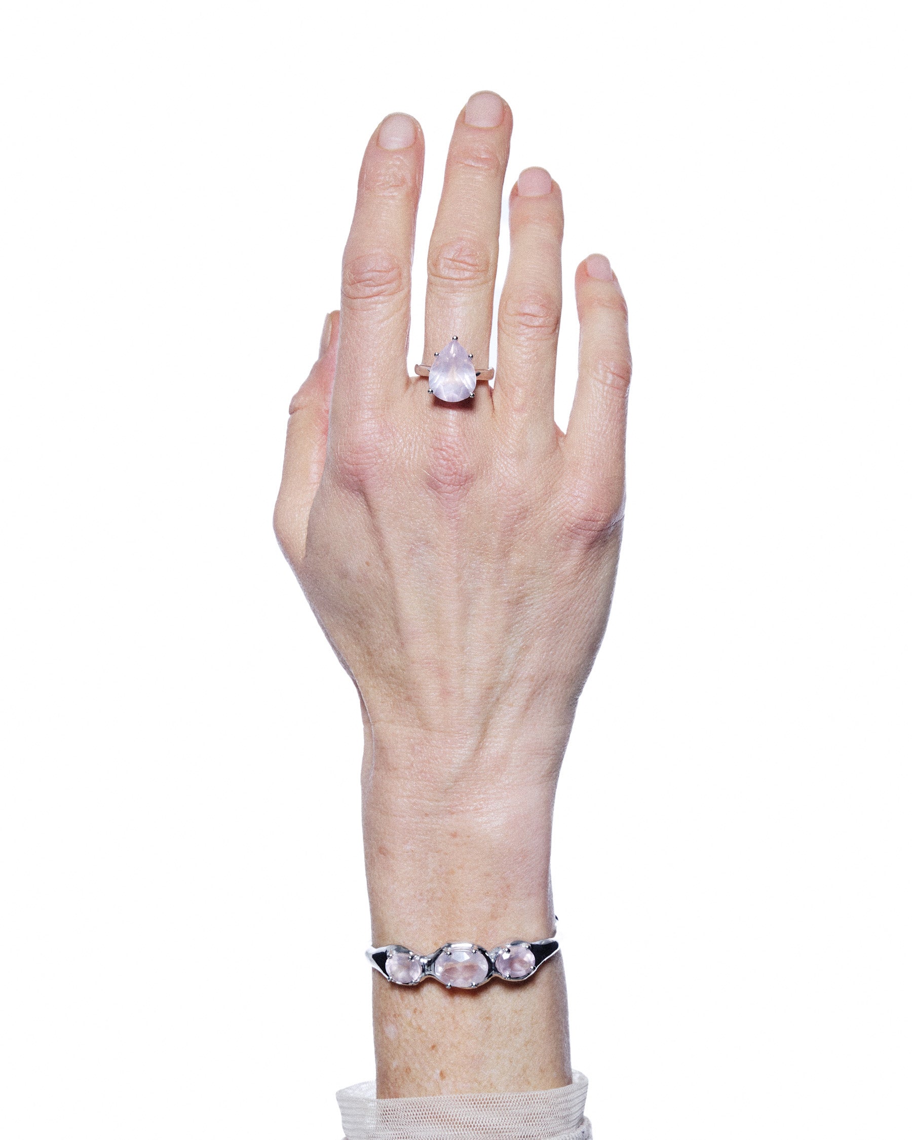 Triple Bangle — Rose Quartz