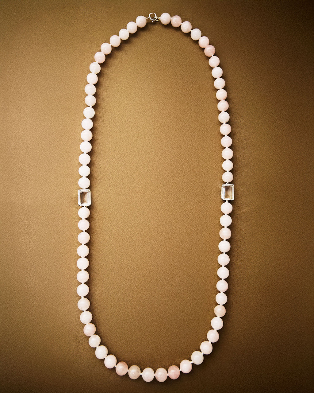 Large Bead Necklace — Rose Quartz & Mountain Crystal