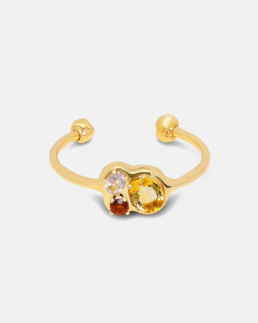 ODD BANGLE #1-GOLD-WINE RED & CITRINE