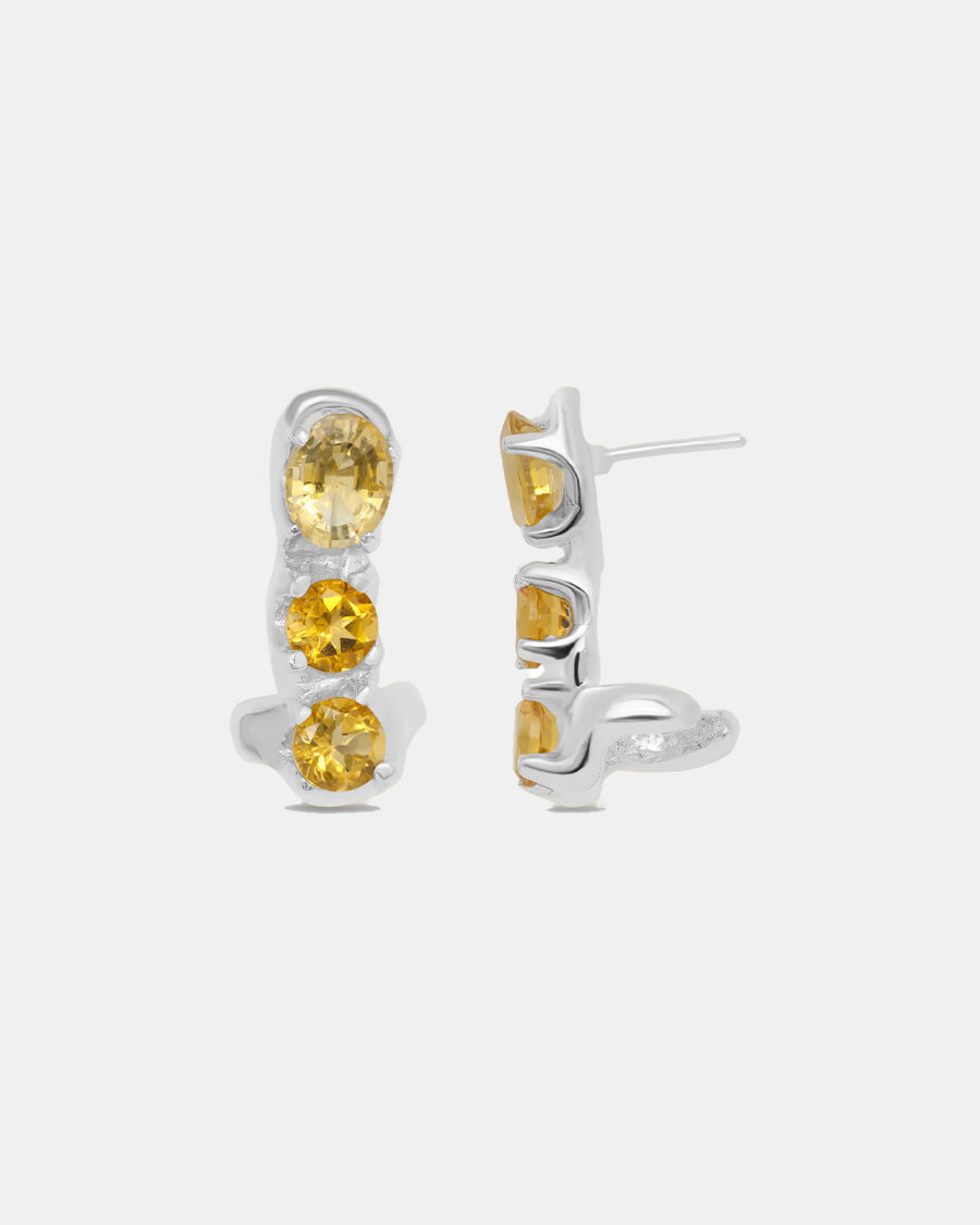 ODD EARRING-SILVER-CITRINE