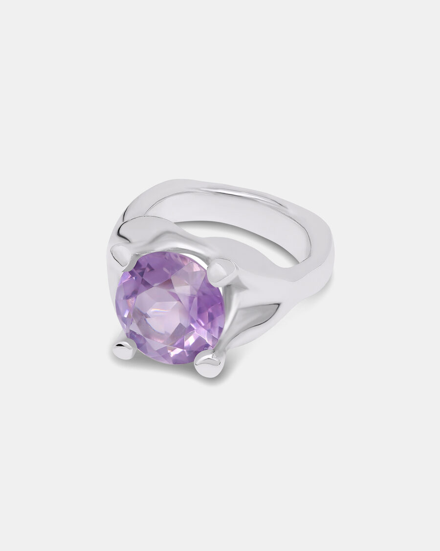 ODD RING #1-SILVER-AMETHYST