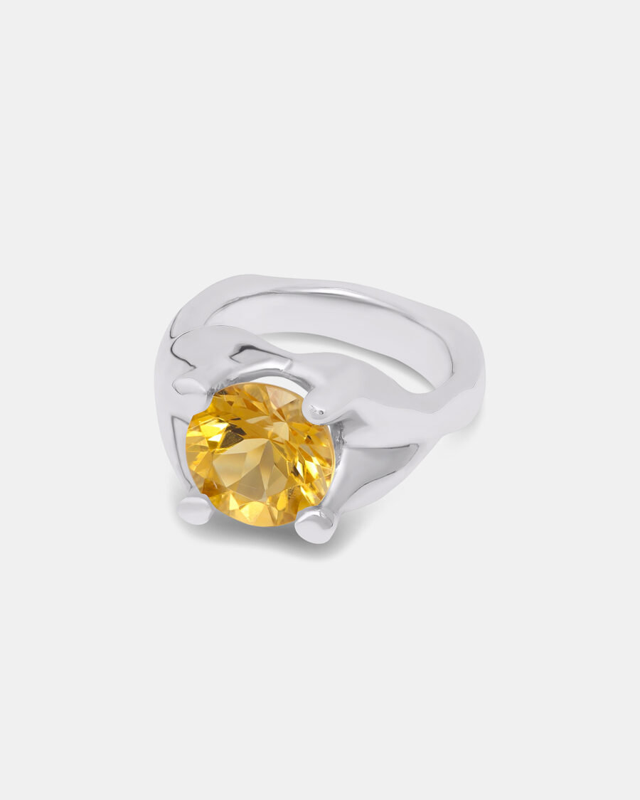 ODD RING #1-SILVER-CITRINE