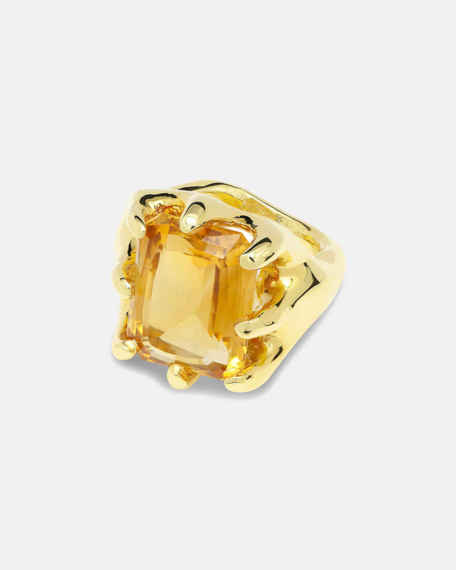 8PRONG RING-GOLD-CITRINE