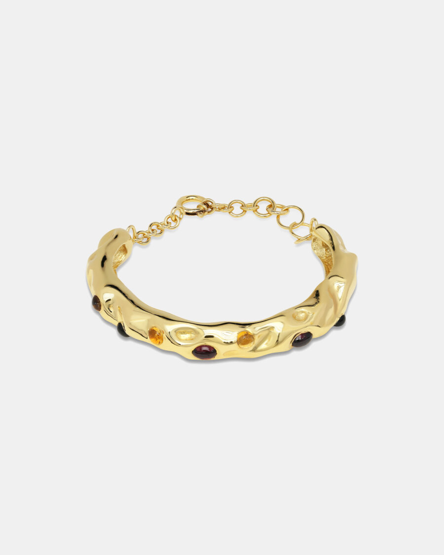 BRANCH BRACELET-GOLD-GRANATE & CITRINE