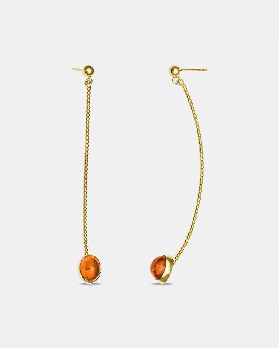 DANGLY FRUIT EARRING-GOLD-CITRINE