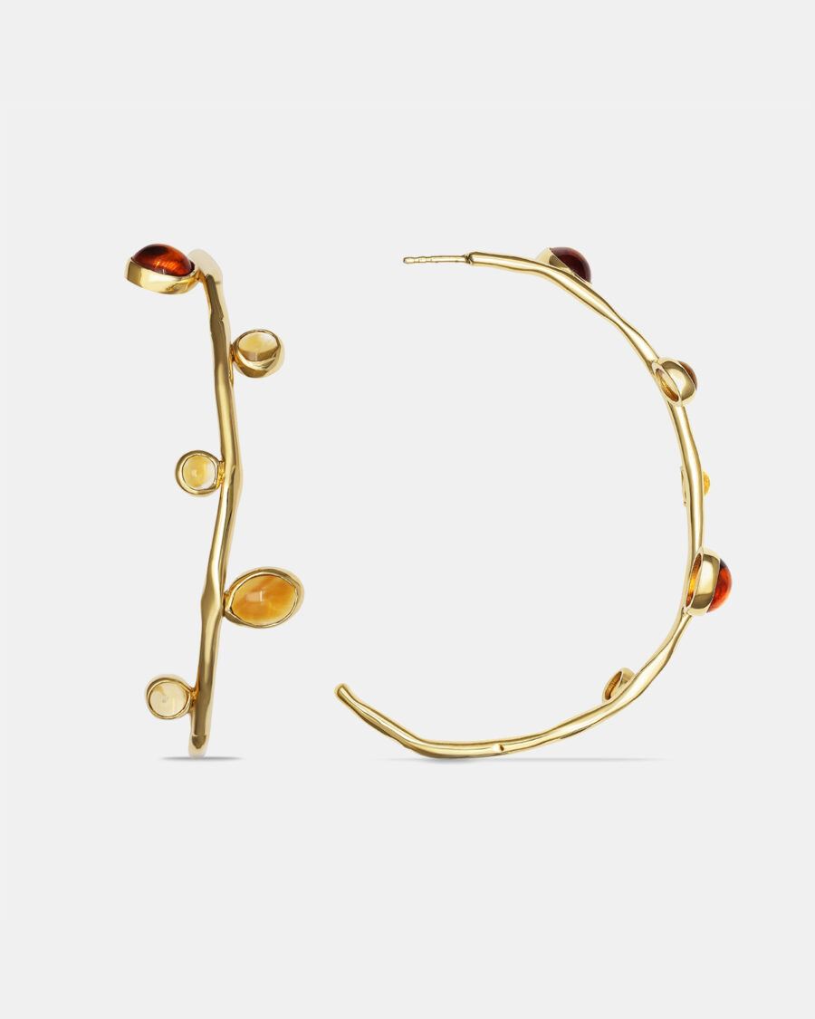 FRUIT HOOPS-GOLD-CITRINE&GRANATE