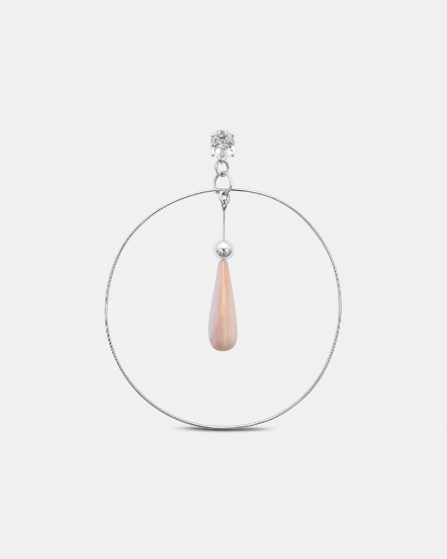 HOOP-SILVER-ROSE PEARL