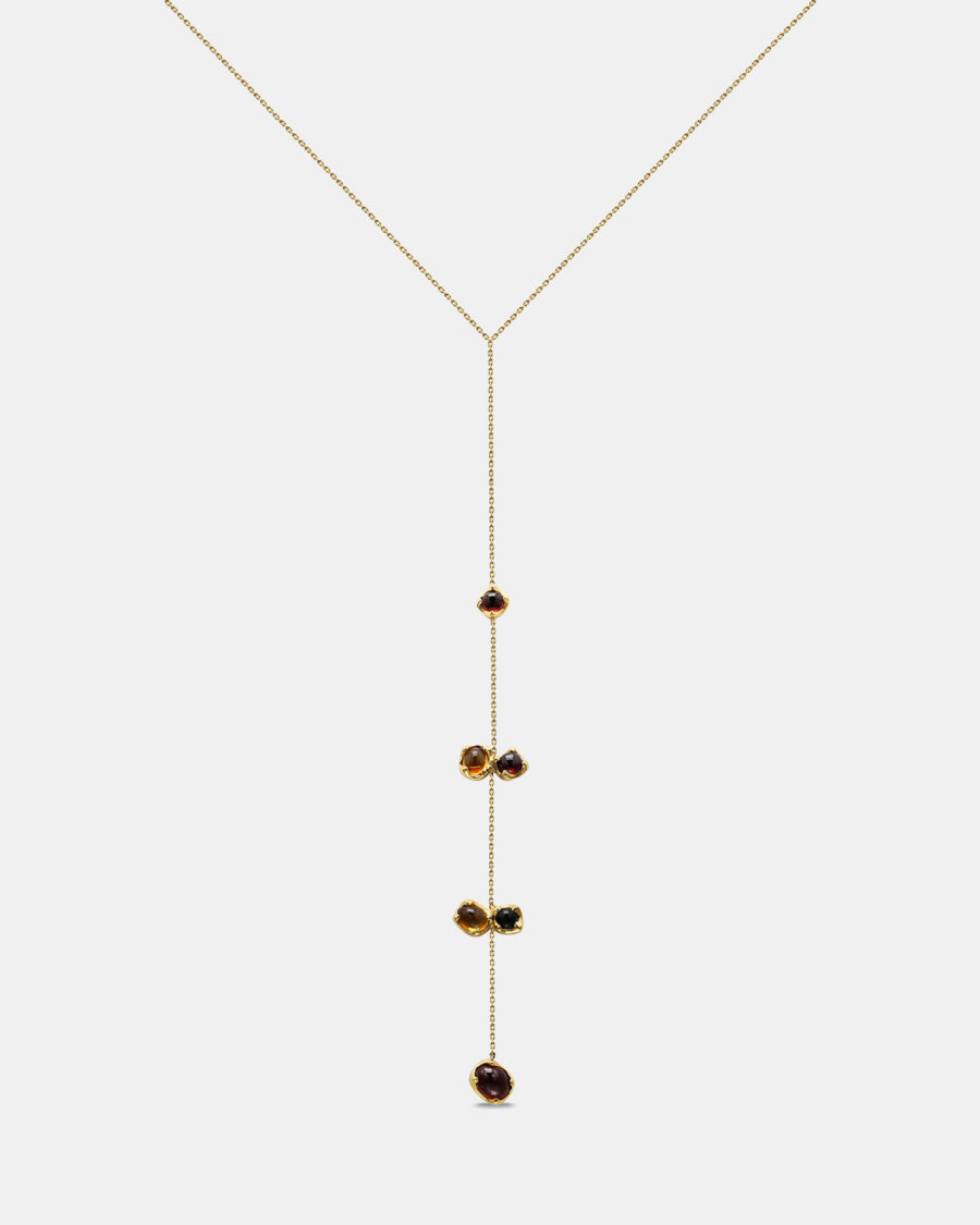 WATERFALL FRUIT NECKLACE-GOLD-GRANATE (NL)