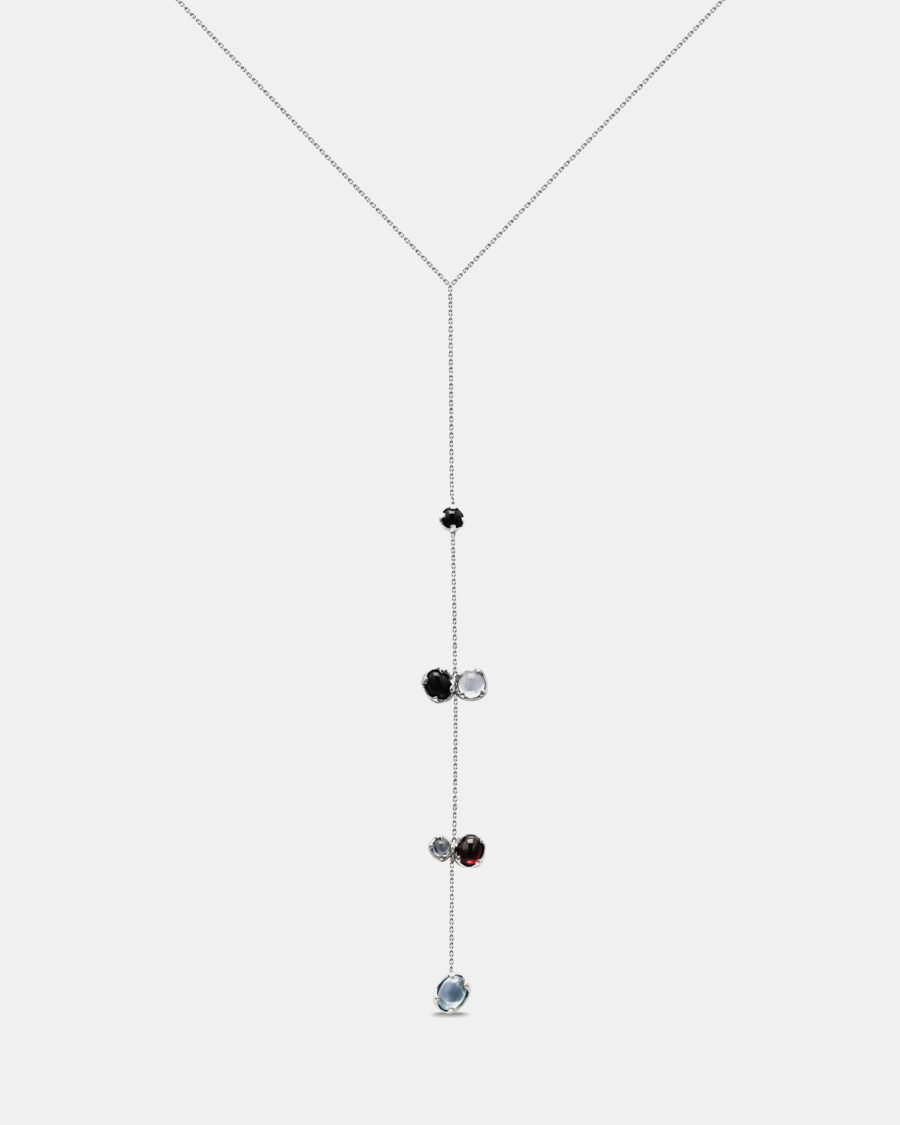 WATERFALL FRUIT NECKLACE-SILVER-SKY TOPAZ (NL)